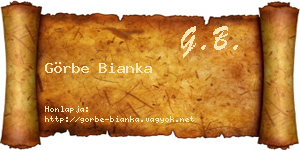 Görbe Bianka névjegykártya