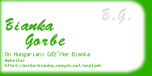 bianka gorbe business card